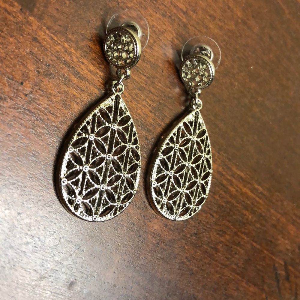 Nadri Silver Oval Earrings